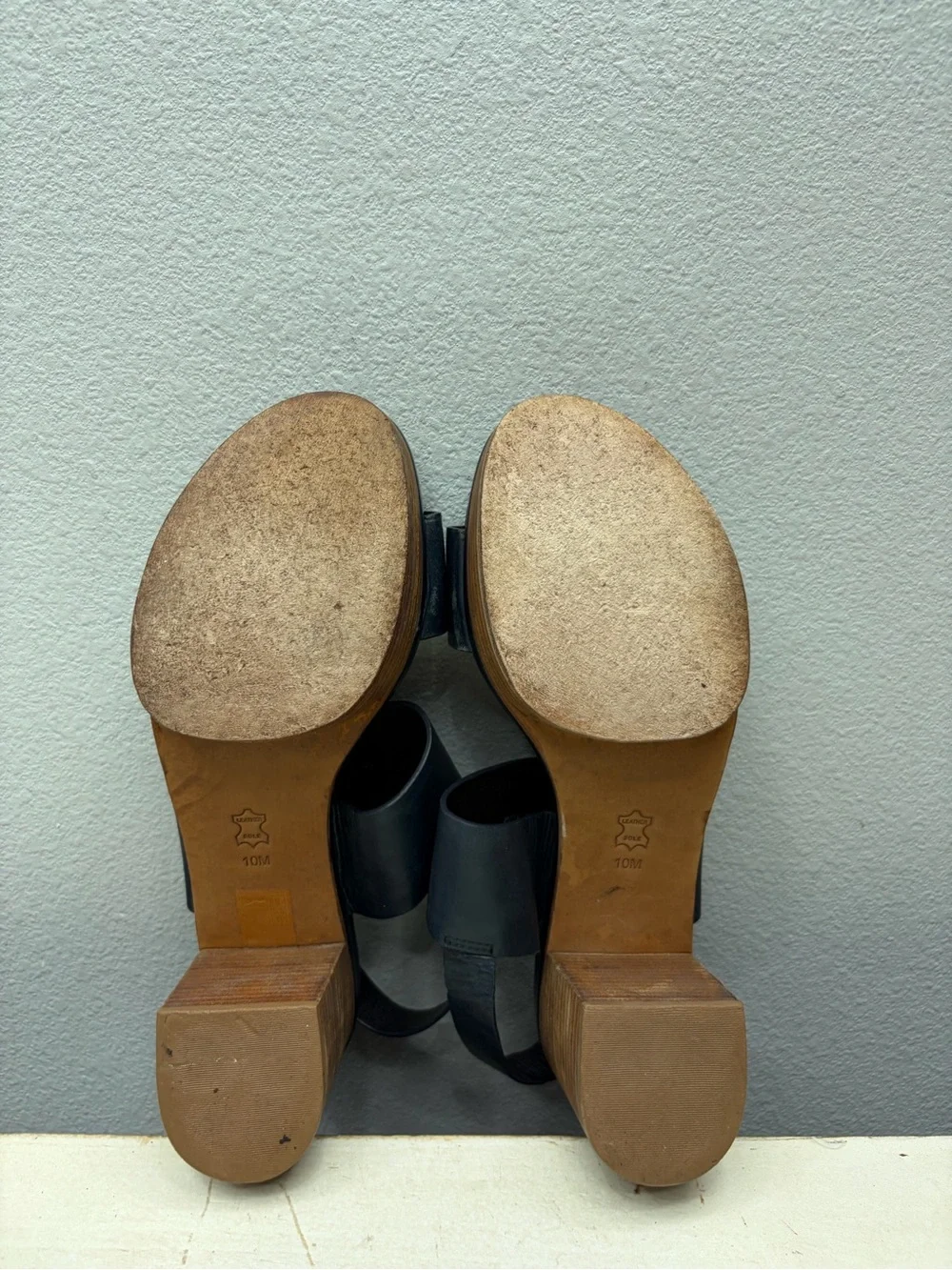 Tory Burch Blue Leather Solana Platform Sandals Size 10